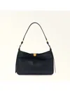 Furla Soft Padded Nappa Shoulder Bag In Black