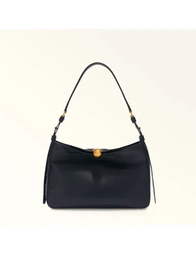 Furla Soft Padded Nappa Shoulder Bag In Black