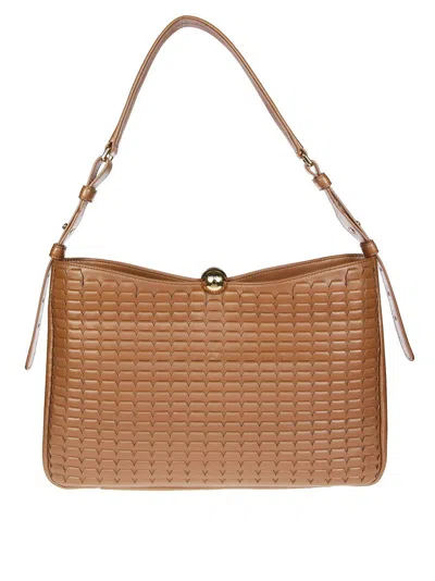 Furla Soft Structured Brown Shoulder Bag