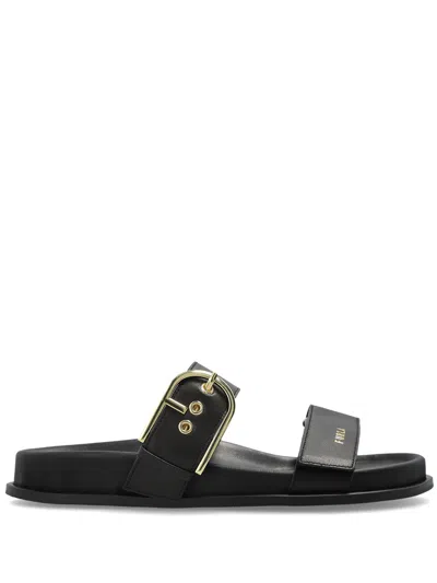 Furla Sole Sandals In Black