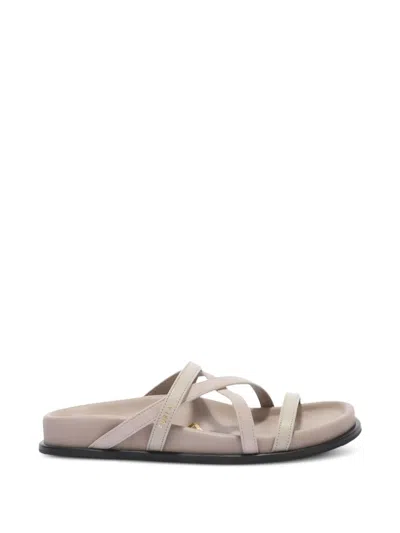 Furla Solea Logo-strap Sandals In Neutral