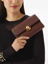 Furla Spherical-clasp Leather Mini Bag In Brown