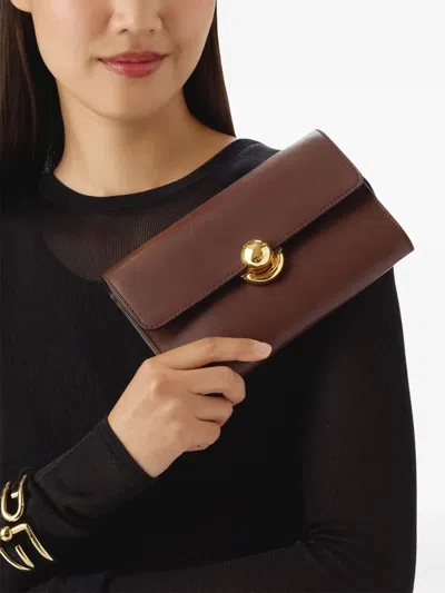 Furla Spherical-clasp Leather Mini Bag In Brown