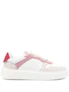 Furla Logo-perforated Leather Sneakers In White