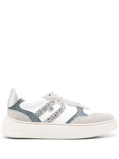 Furla Sport Leather Sneakers In White