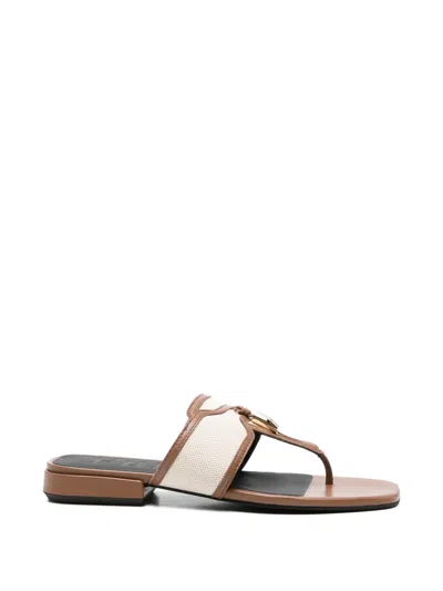 Furla Square-toe Sandals In Brown