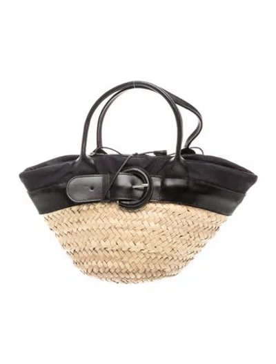 Pre-owned Furla Straw Tote In Neutrals