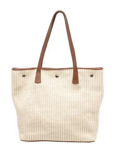 Pre-owned Furla Straw Tote In Neutrals