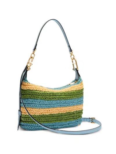 Furla Striped Chain Shoulder Bag In Green