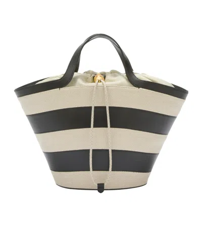Furla Striped Drawstring Tote Bag In 中性色