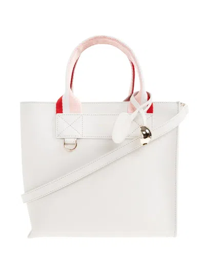 Furla Striped Handle Tote Bag In White