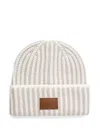 Furla Striped Logo-patch Beanie In White