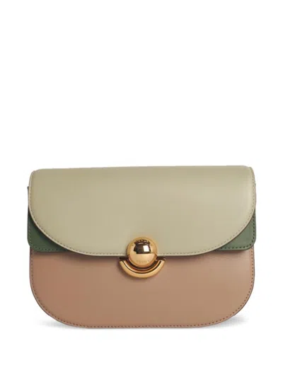 Furla Structured Color-block Bag With Adjustable Shoulder Strap In Neutral