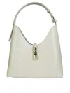 Furla Structured Hobo Bag In Smooth Leather In White