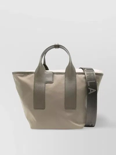 Furla Structured Tote Bags With Top Handles And Detachable Strap