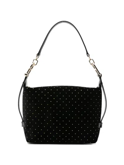 Furla Studded Velvet Tote Bag In Black