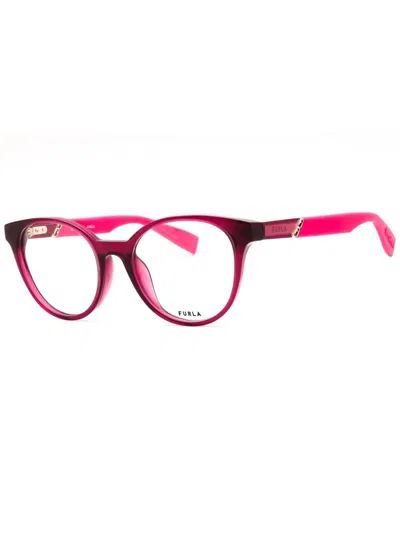 Furla Stylish Round Acetate Eyeglasses For Women In Pink