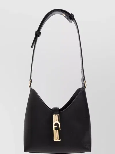 Furla Stylish Shoulder Bag Adjustable Strap In Black