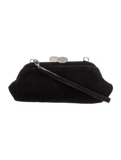 Pre-owned Furla Suede Clutch In Black