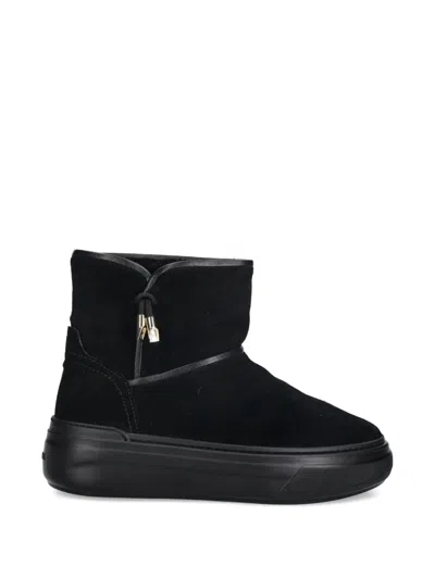 Furla Suede Heeled Boots In Black