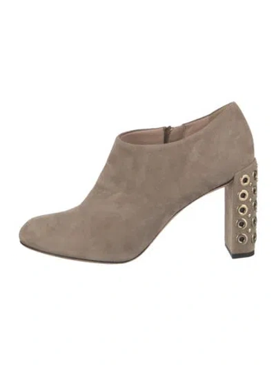 Pre-owned Furla Suede Mules In Gray
