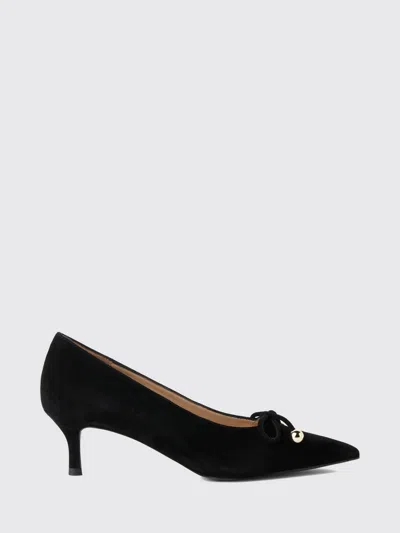 Furla Suede Stiletto Pumps With A Medium Heel And Almond Toe In Black