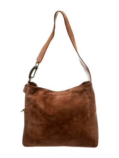 Pre-owned Furla Suede Tote In Brown