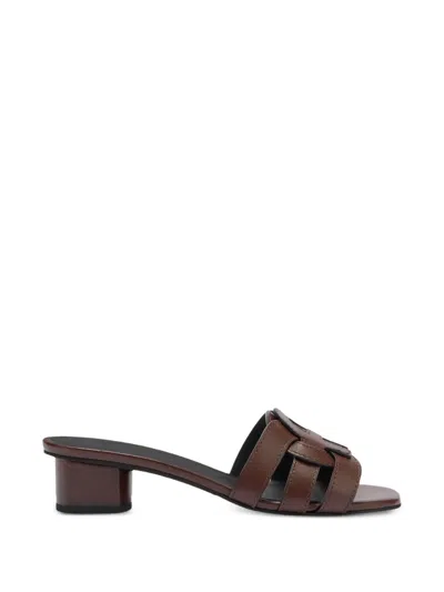Furla Summer Leather Sandals In Burgundy