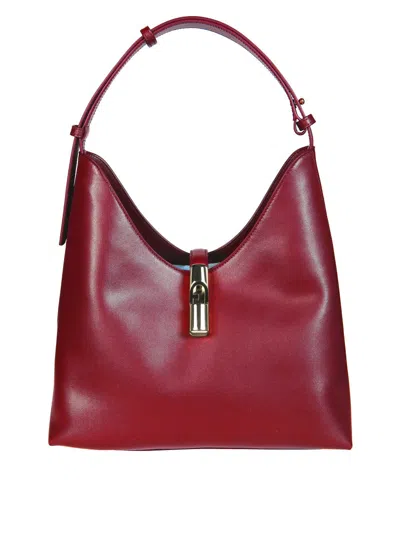 Furla Teardrop-shaped Hobo Bag With Single Handle And Minimalist Design In Red