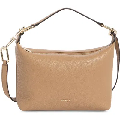 Furla Teia Leather Shoulder Bag In Brown
