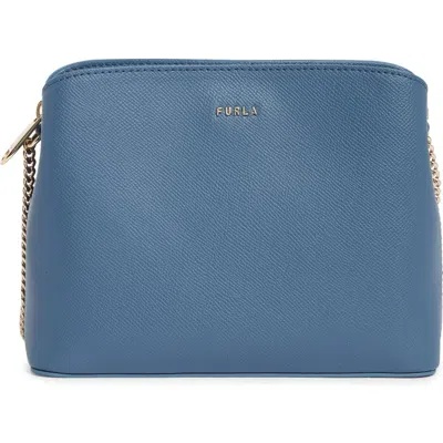 Furla Tessa Mini Leather Crossbody Bag In Blue