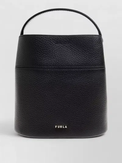 Furla Textured Bucket Bag Top Handle Strap In Purple