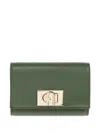 Furla Textured Clasp Wallet In Green