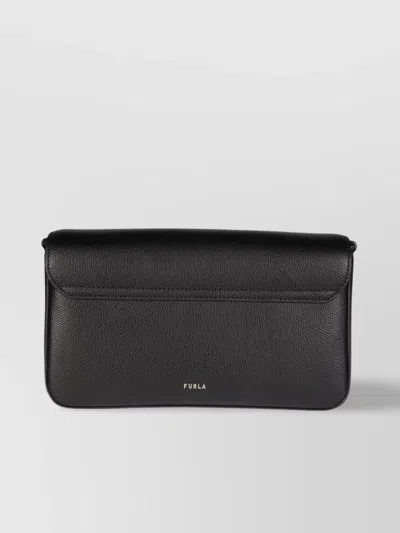 Furla Textured Detachable Strap Metal Crossbody Bag