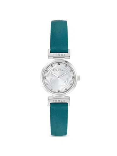 Furla Textured Dial 34mm Watch In Green