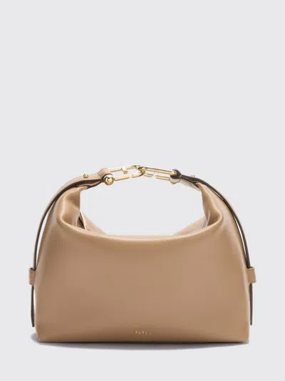 Furla Tonie Grained Leather Shoulder Bag By With Removable Handle And Strap In Blue