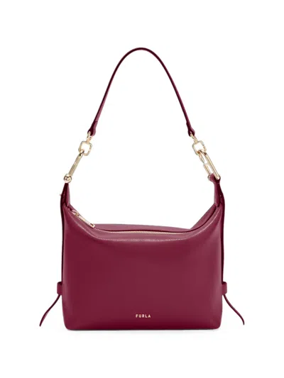 Furla Tonie Leather Tote Bag In Purple
