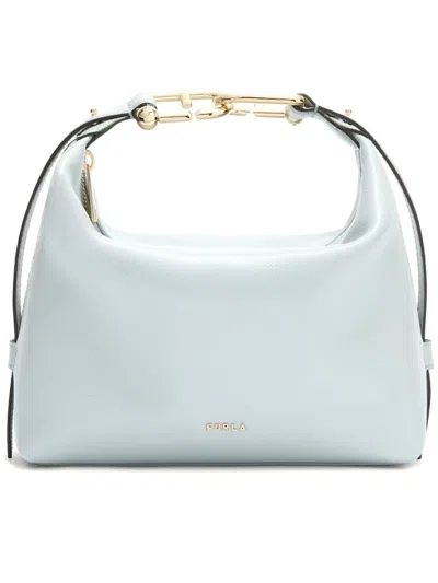 Furla Tonie Textured Handle Shoulder Bag In Blue
