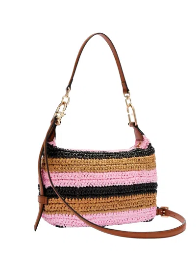 Furla Tonie Striped Shoulder Bag In Pink