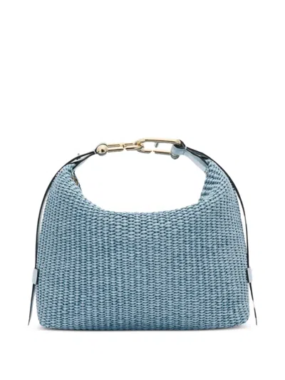 Furla Tonie Woven Shoulder Bag In Blue