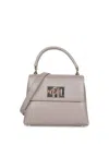 Furla Top Handle Beige Bag In Metallic