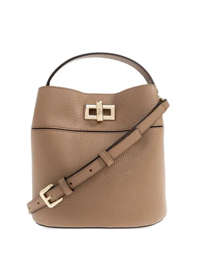Furla Top Handle Bucket Bag In Brown