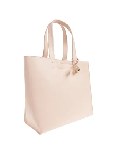 Furla Top Handle Charm Tote Bag In Neutral