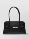 Furla Top Handle Shoulder Bag With Metal Hardware In Black