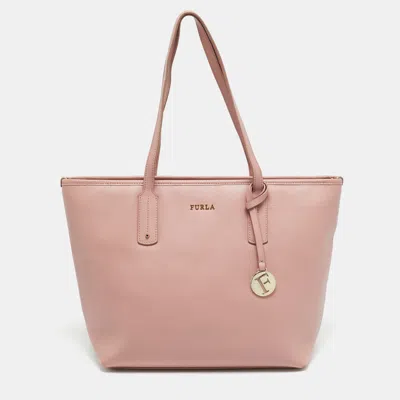 Pre-owned Furla Top Zip Pink Leather Tote
