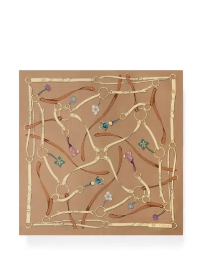 Furla Tortona Carré Scarf In Brown