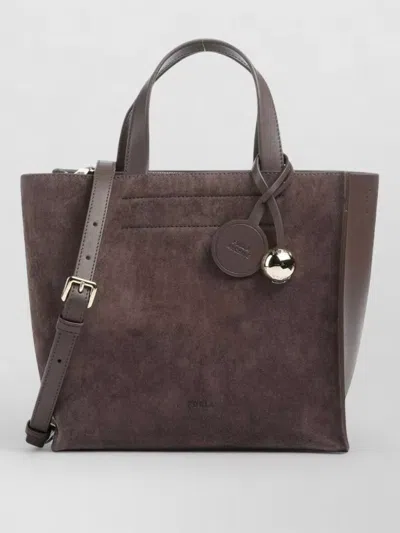 Furla Tote Bag Nylon Silk Top Handles Strap In Brown