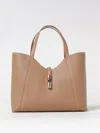 Furla Goccia Leather Shoulder Bag In Beige