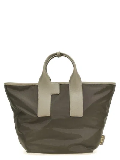 Furla Piuma Top Handle Tote Bag In Gray