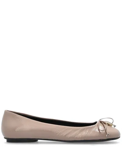 Furla Tulle Ballerina Shoes In Beige